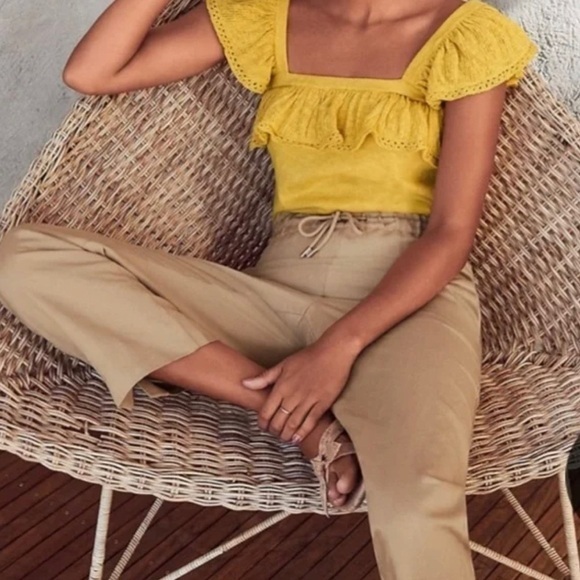 ANN‎ TAYLOR Easy Straight Ankle Pant In Linen Blend - Picture 1 of 5